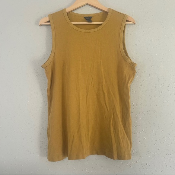 Eddie Bauer Mustard Tank Top Ribbed Casual Sleeveless Summer Yellow XL - Picture 1 of 6